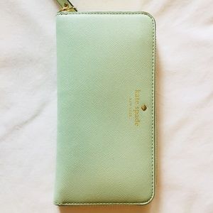 Kate Spade Leather Cameron Lacey Mint wallet